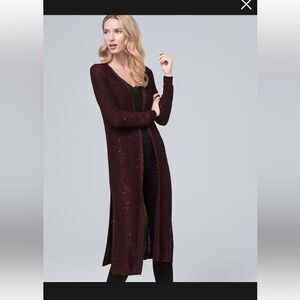 sequin duster long sweater White House black market new